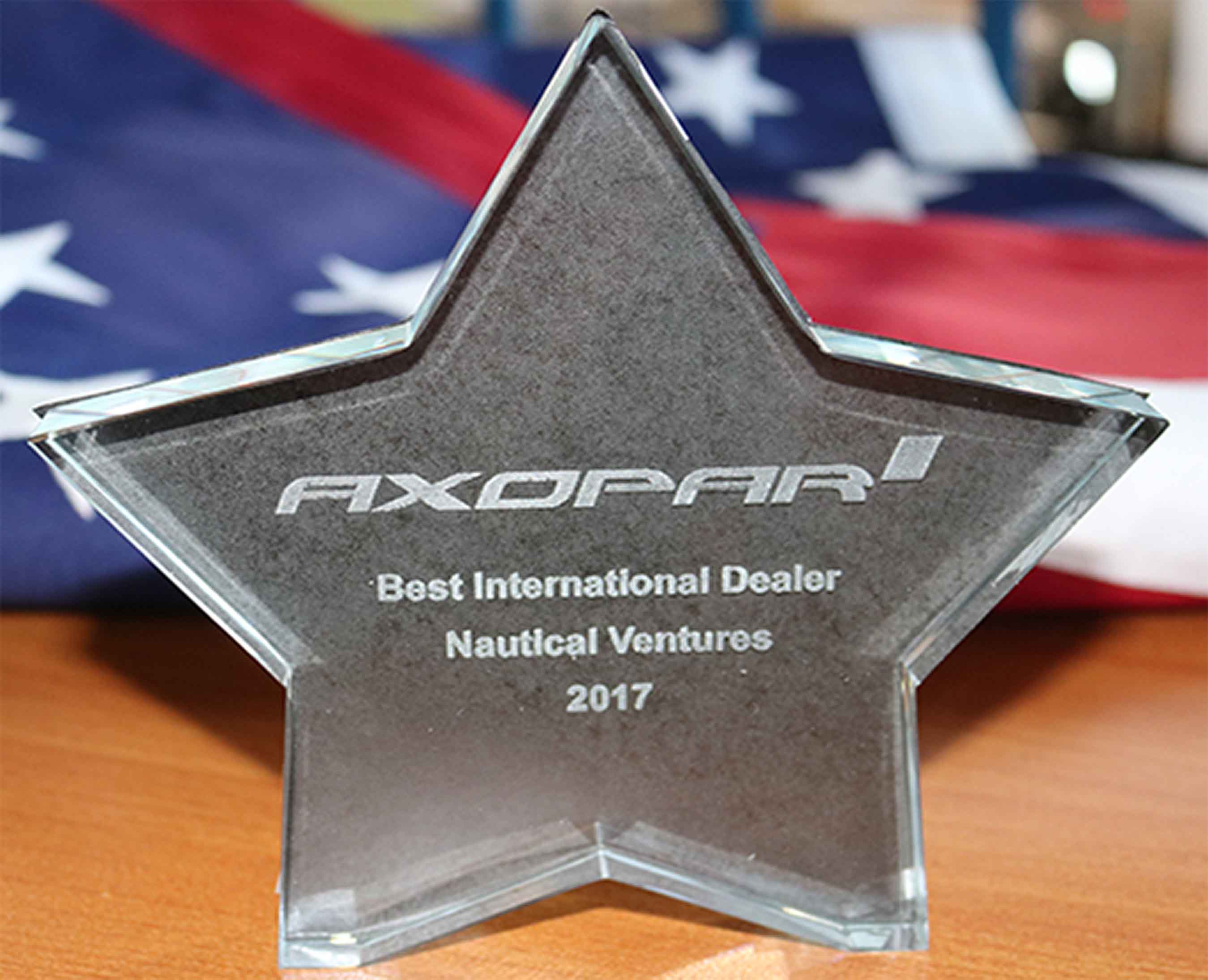 Nautical Ventures Wins International Dealer of the Year Award from Axopar Boats on Finland.